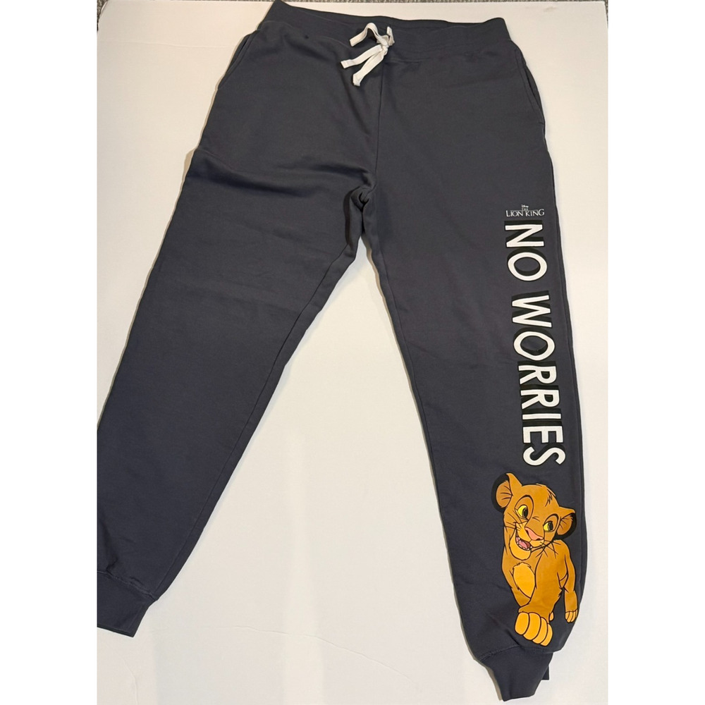 Disney The Lion King Simba “No Worries” Jogger Sweatpants Youth M 7-9 Navy Blue
